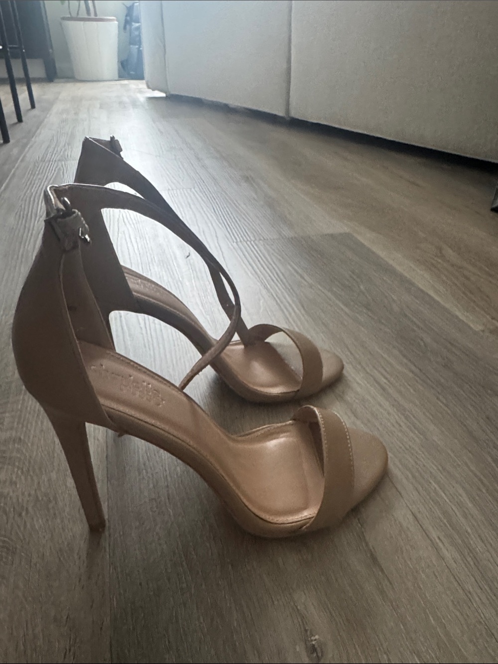 Nude/Tan Strappy High Heel Sandals